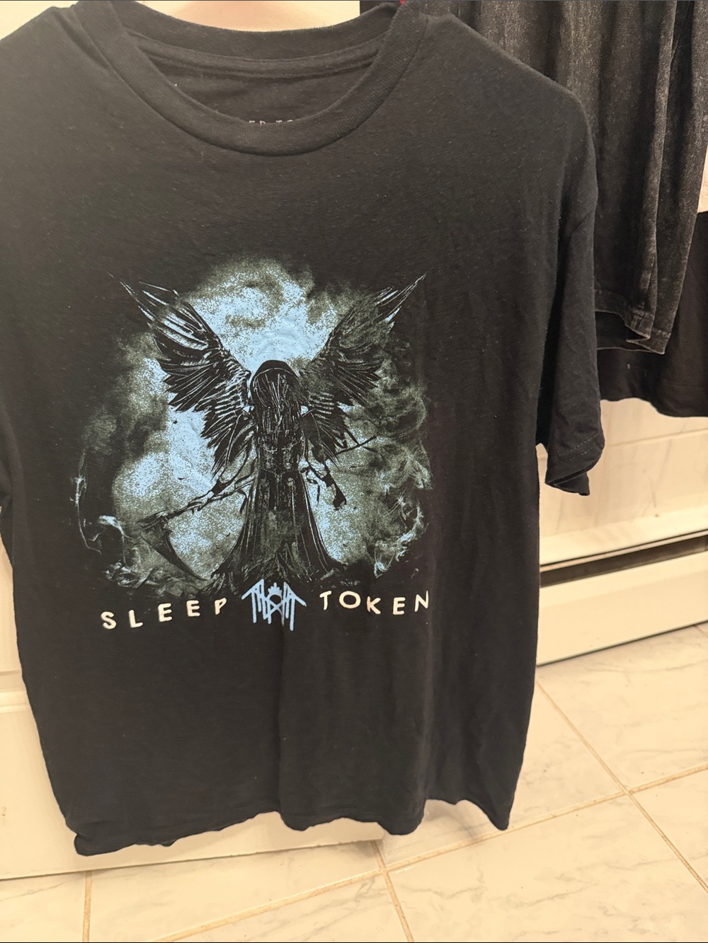 Hot Topic Black Sleep Token Graphic Tee with Blue Print